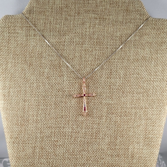 Rose Gold Cross Pendant - Picture 2 of 8